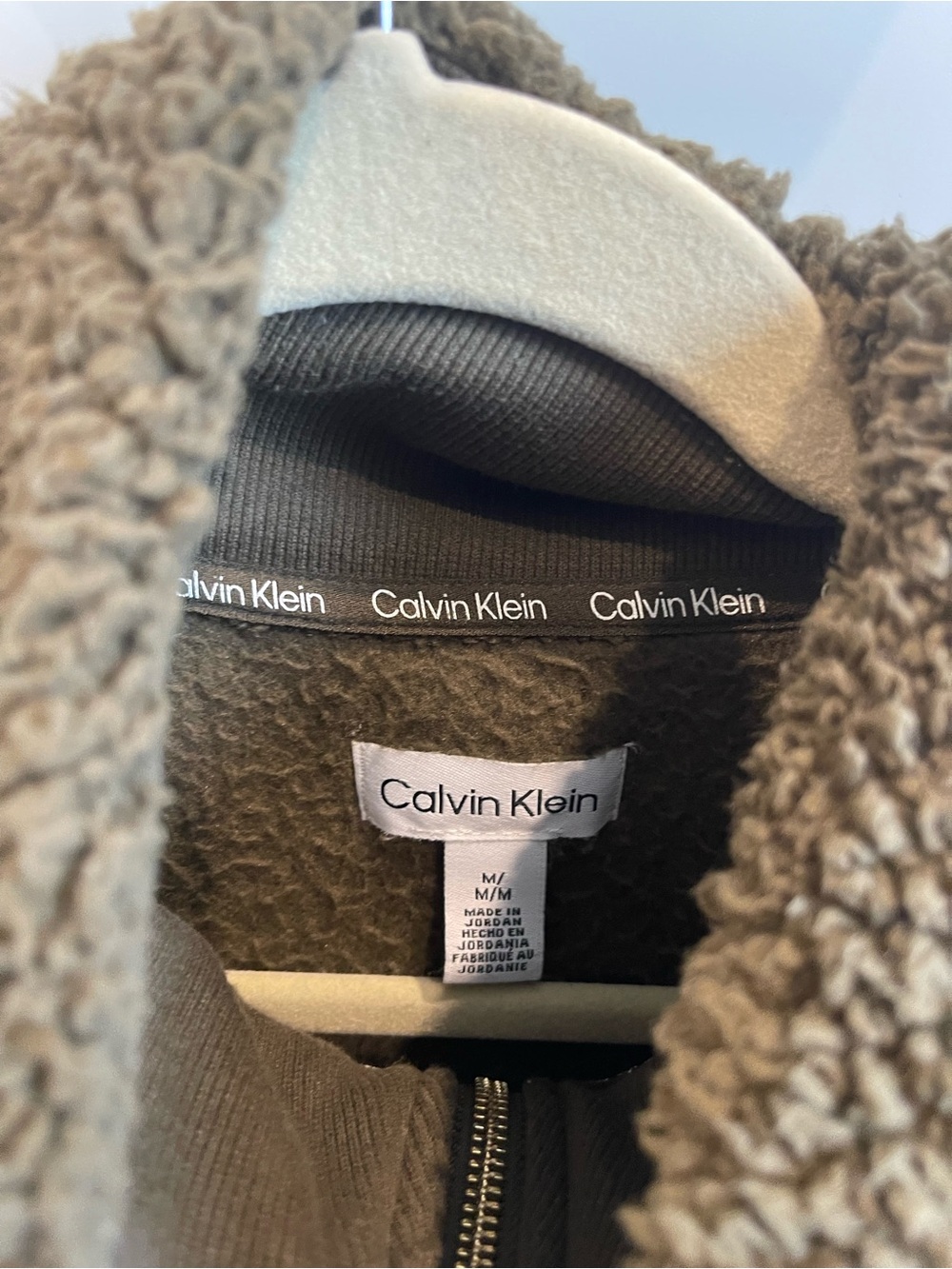 Calvin Klein Green Fuzzy Half-zip Jacket - Picture 5 of 5